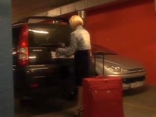 Stewardess is down on her knees for sensational blowjob