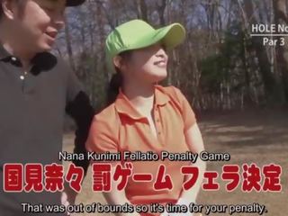 Subtitled מצונזר יפני גולף עבודה ביד מציצות משחק מקדים