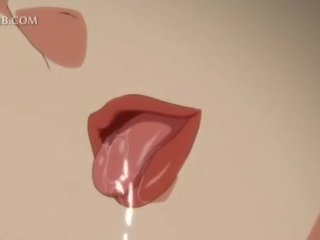 Innocente anime ragazza scopa grande pene tra tette e vagina labbra