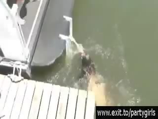 Public boat party with many wild teens and coeds clip